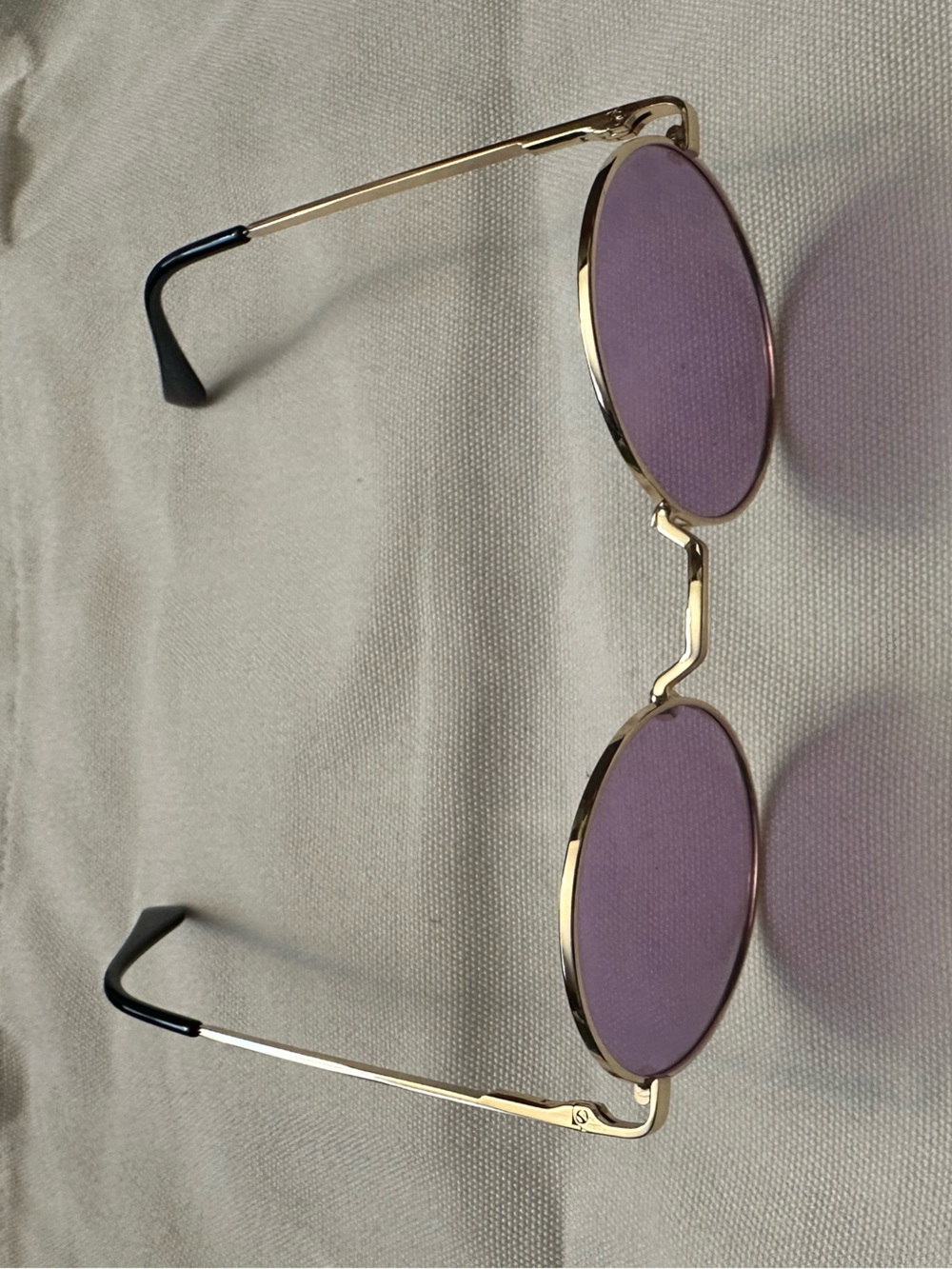 Purple and Gold Round Polarized Sunglasses - Picture 3 of 7